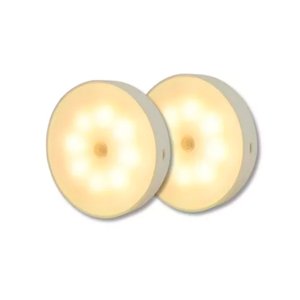 Kit 2 Lâmpada Luminária sem Fio Recarregável Usb com Sensor de Movimento e Luminosidade