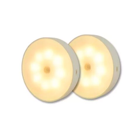 Kit 2 Lâmpada Luminária sem Fio Recarregável Usb com Sensor de Movimento e Luminosidade