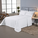 Ver imagem 1 de Kit Colcha Cobre Leito Matelado Casal King Size 3 Peças Dupla Face Soft Branco