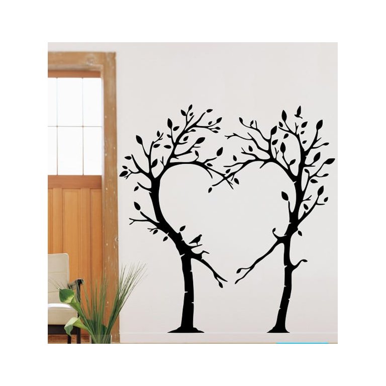 Adesivo Decorativo Árvore em formato de Coração Lindo para sala