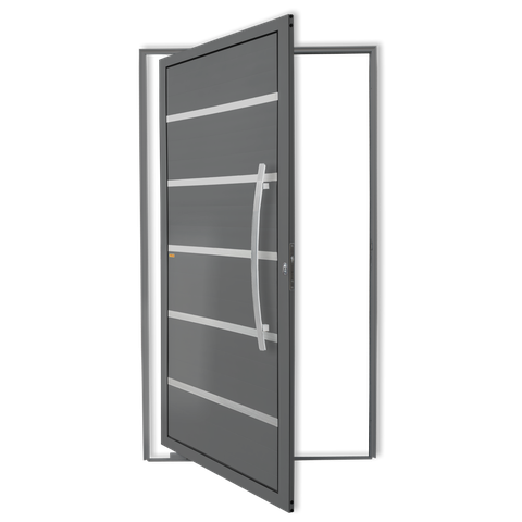 Porta Pivotante Alumínio Lambril Premium c/Puxador D.Cinza 120 Brimak