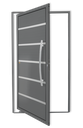 Ver imagem 1 de Porta Pivotante Alumínio Lambril Premium c/Puxador D.Cinza 120 Brimak