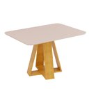 Ver imagem 1 de Mesa de Jantar Retangular 4 Lugares Tampo Chanfrado 120cm com Vidro Kiara Cedro/off White - Dj Móvei