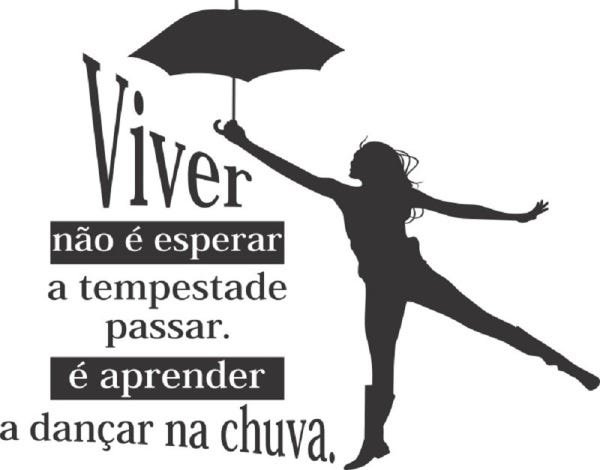 Adesivo Decorativo de Parede Frase Viver Não É Esperar a Tempestade