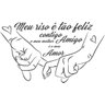 Adesivo Decorativo de Parede Frase Meu Riso É Tão Feliz Contigo - 1