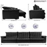 Sofá Retrátil e Reclinável 3,85m Molas Ensacadas Cama inBox Big Space com Bordado 3D Velusoft - 2
