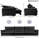 Ver imagem 2 de Sofá Retrátil e Reclinável 3,85m Molas Ensacadas Cama inBox Big Space com Bordado 3D Velusoft