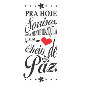 Adesivo Decorativo de Parede Frase para Hoje Sorrisos