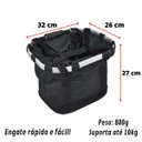 Ver imagem 3 de Cesta Bicicleta Tipo Bolsa Engate Rápido Aro 26 29 Alumínio Preta Elleven / GTS Cesta Bicicleta Aro 