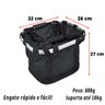Cesta Bicicleta Tipo Bolsa Engate Rápido Aro 26 29 Alumínio Preta Elleven / GTS Cesta Bicicleta Aro  - 3