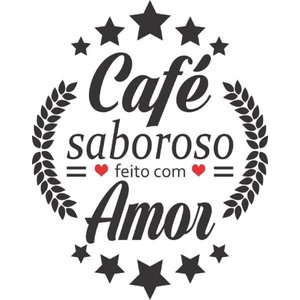 Adesivo Decorativo de Parede Frase Café Saboroso Feito Amor