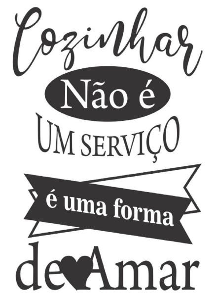 Adesivo Decorativo de Parede Frase Cozinhar É Uma Forma de Amar