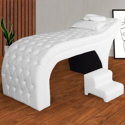 Maca Estofada Estética Capitonê 70 Cm Corino Branco - Fm - 5