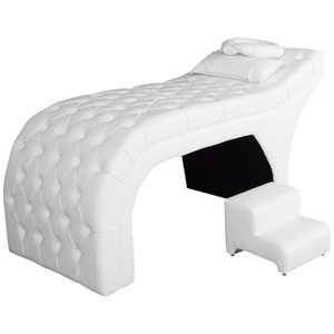 Maca Estofada Estética Capitonê 70 Cm Corino Branco - Fm