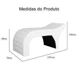 Maca Estofada Estética Capitonê 70 Cm Corino Branco - Fm - 6