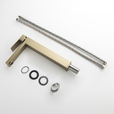 Ver imagem 4 de Torneira Misturador Monocomando Dourado Fosco Quadrado Alto para Banheiro