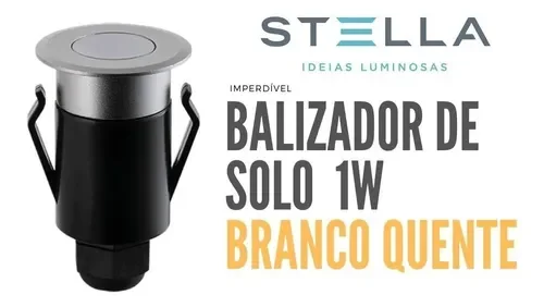 Kit 3 Balizador De Solo 1w Stella Branco Quente Sth7710/30 COR:Cinza