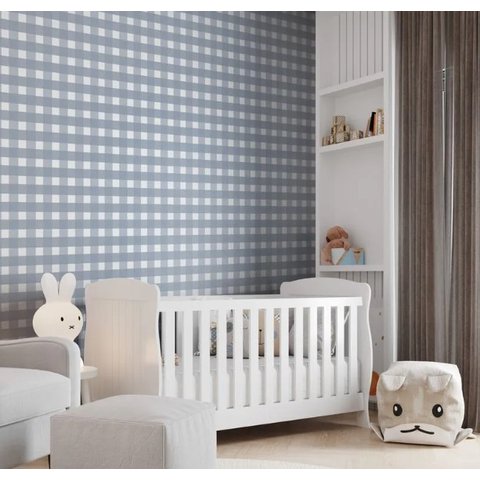 Papel de Parede Bobinex Revoada - Xadrez Vichi Azul Céu 4409