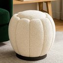 Ver imagem 2 de Puff Redondo 48cm Joy Bouclé Off White - Sallar Home