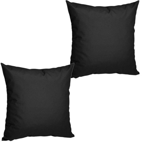2 Almofadas Cheias para Sofá Decorativas Impermeáveis Grande Preto