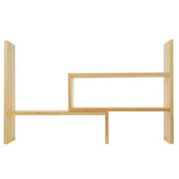 Organizador De Mesa Escritório Sala Natural Em Madeira - 4