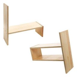 Organizador De Mesa Escritório Sala Natural Em Madeira - 5