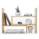 Ver imagem 2 de Organizador De Mesa Escritório Sala Natural Em Madeira
