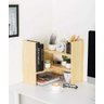 Organizador De Mesa Escritório Sala Natural Em Madeira - 1
