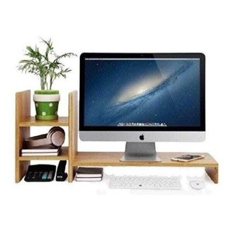 Suporte Monitor E Tv Base Apoio Mesinha Em Madeira Maciça