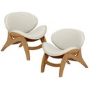 Ver imagem 1 de Kit 2 Poltronas Decorativa Orgânica Sala Living Kadosh L02 Linho Champagne - Lyam Decor