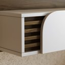 Ver imagem 5 de Painel para Tv 55 Pol com Bancada Madrid C05 Amêndoa/off White Matte - Mpozenato