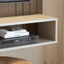 Ver imagem 6 de Painel para Tv 55 Pol com Bancada Madrid C05 Amêndoa/off White Matte - Mpozenato