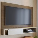 Ver imagem 2 de Painel para Tv 55 Pol com Bancada Madrid C05 Amêndoa/off White Matte - Mpozenato