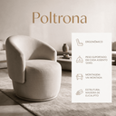 Ver imagem 2 de Poltrona Orgânica Decorativa Capri Linho Suave Design Redondo Luxo Leitura Sala Quarto Recepção Hall