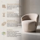 Ver imagem 4 de Poltrona Orgânica Decorativa Capri Linho Suave Design Redondo Luxo Leitura Sala Quarto Recepção Hall