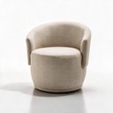 Ver imagem 6 de Poltrona Orgânica Decorativa Capri Linho Suave Design Redondo Luxo Leitura Sala Quarto Recepção Hall