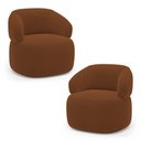 Ver imagem 1 de Kit 02 Poltronas Orgânicas Giratória Living Glee Veludo Terracota - Desk Design
