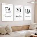 Ver imagem 2 de Kit 3 Quadros Grandes Família 60x48cm:moldura Preta