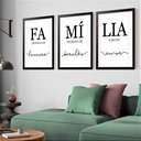 Ver imagem 1 de Kit 3 Quadros Grandes Família 60x48cm:moldura Preta