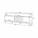 Ver imagem 4 de Bancada Decorativa Glamour Tv até 70 Pol Ripada Mdp/mdf Pés Rodízio Cinamomo/off White G26 - Gran Be