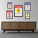 Ver imagem 1 de Kit Composição 5 Quadros Placas Evangélicas - com Vidro:madeira Preta