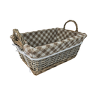 Ver imagem 1 de Cesto Retangular em Vime com Forro - Alt.18.50cm X Comp 33cm X Larg. 23cm