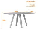 Ver imagem 2 de Mesa de Jantar Retangular C/vidro em Madeira Maciça Mariah 1,60x0,90m Ype/off White New Ceval