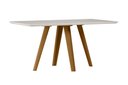 Ver imagem 1 de Mesa de Jantar Retangular C/vidro em Madeira Maciça Mariah 1,60x0,90m Ype/off White New Ceval