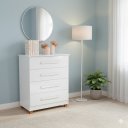 Ver imagem 1 de Cômoda Organizadora P/ Quarto 4 Gavetas Prática e Moderna