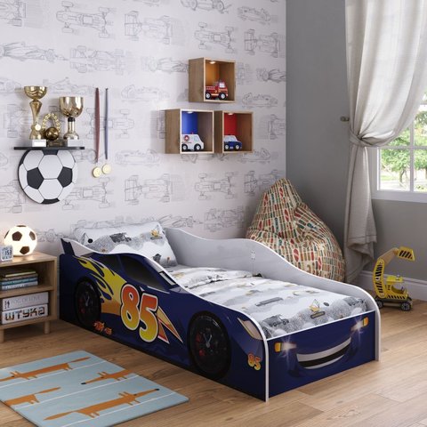 Cama Carro Compacta Juvenil Blue