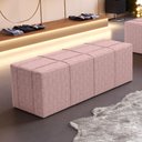 Ver imagem 1 de Puff Decorativo Living Sala de Estar 195 cm Roma W01 Linho Rosa - Lyam Decor