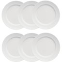 Ver imagem 1 de Jogo de 6 Pratos Rasos Porcelana 26,5cm Germer Relevo Chevron Branco Redondo Mesa Posta
