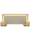 Ver imagem 1 de Conjunto Cabeceira Box Regulável com Duas Mesas LED Niara Cor:Off White