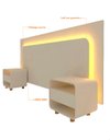 Ver imagem 3 de Conjunto Cabeceira Box Regulável com Duas Mesas LED Niara Cor:Off White